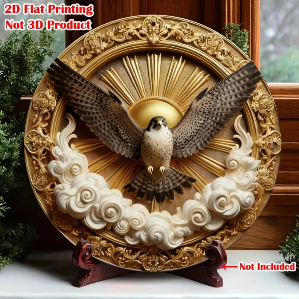 Vintage Raptor Aluminum Wall Art  Waterproof Durable Decor For Home Yard Garage Cafe Bar Studio Flower Shop Wall