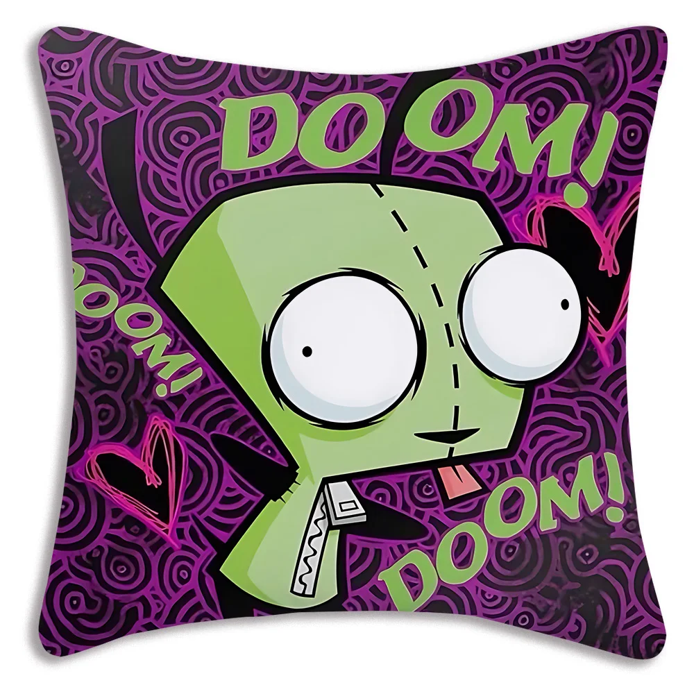 Invader Zim Cartoon Pillow Covers Cartoon Sofa Decorative Home Double-sided Printing Short Plush Cute Cushion Cover #6