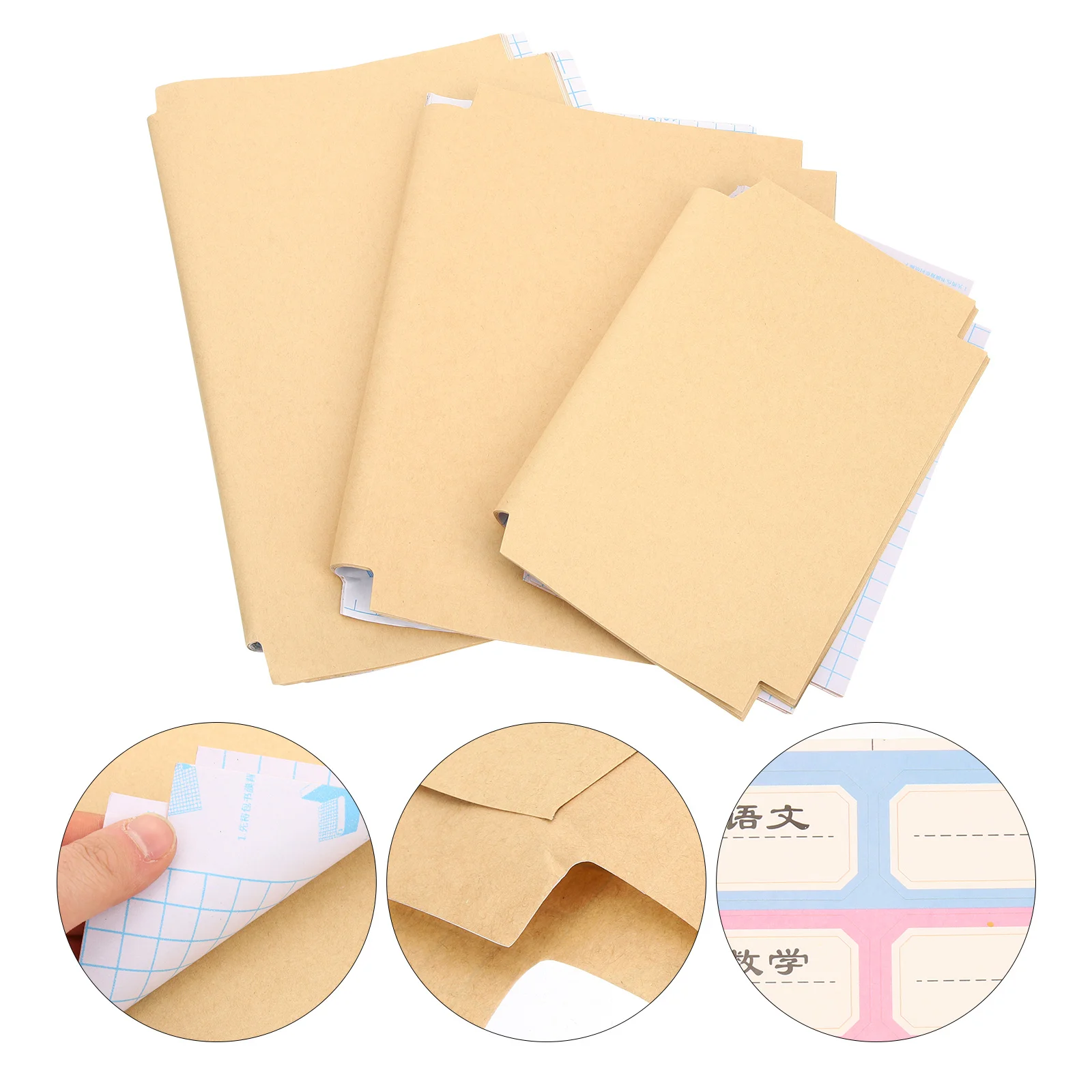 30 Sheets Kraft Paper Book Cover Jackets Self Adhesive Protective Sleeve for Textbooks Notebooks Magazines Guard Book Pages from