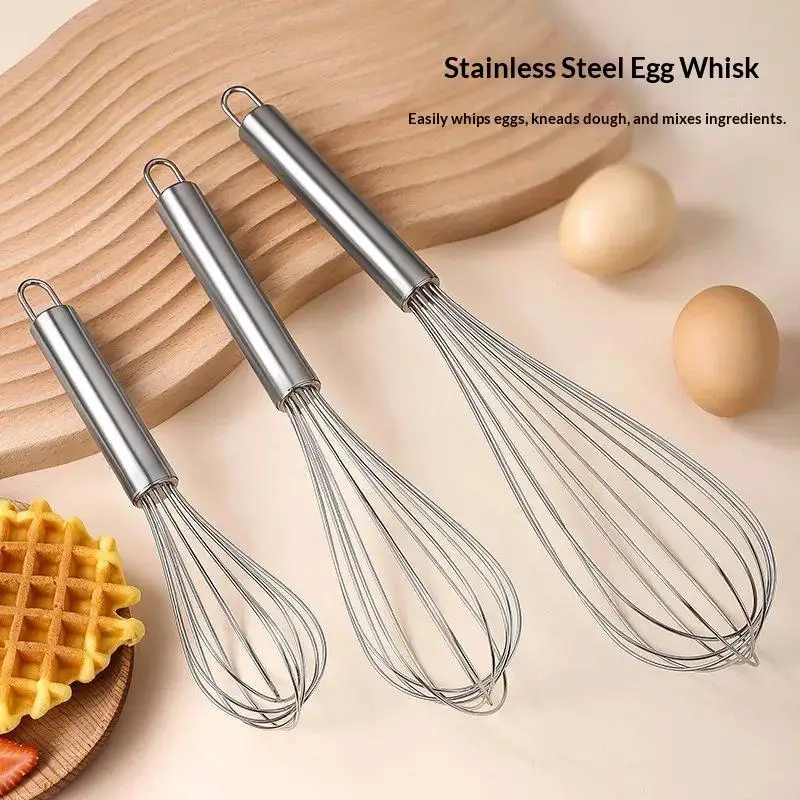 Hand Mixer Whisk Egg Beater Stainless Heavy Duty Whisk Mixer For Baking Kitchen Tool Stainless Steel Manual Egg Whisk