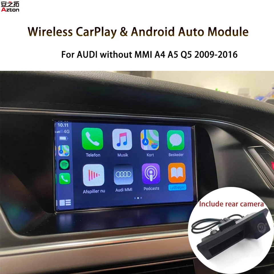 A4 B8 koncert CarPlay modernizacja Android Auto Screen Mirroring zintegrowany dla AUDI bez ekranu dotykowego MMI Siri sterowanie głosem