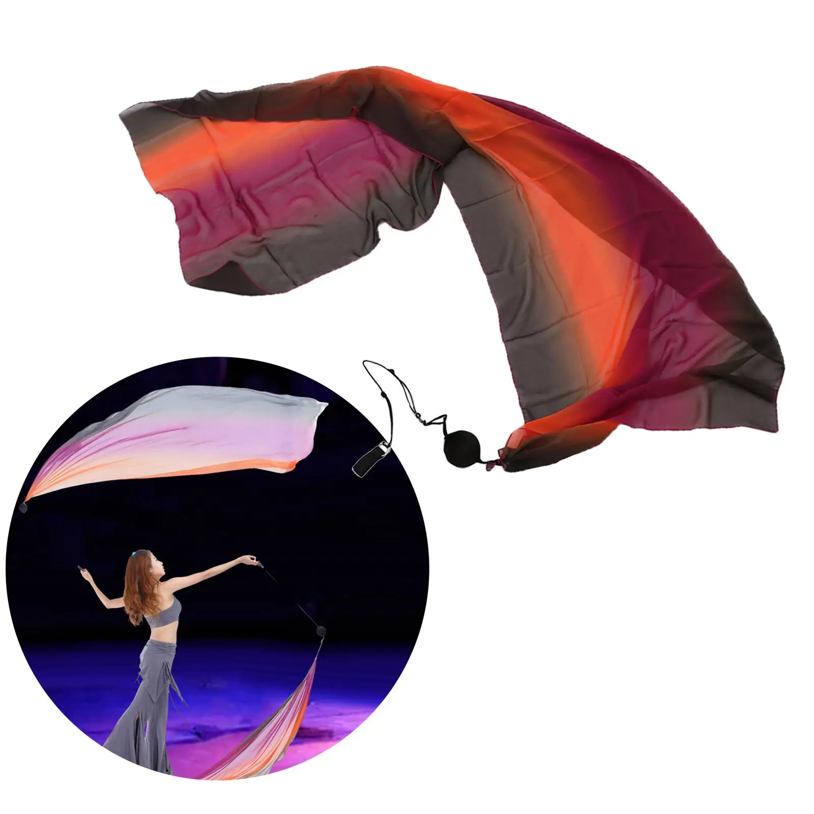 Belly Dance Poi Streamer Throw Ball Set Ribbon for Holidays Party Festivals