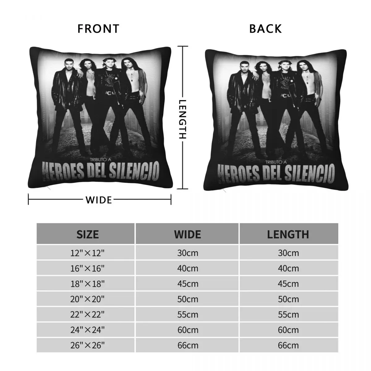 Heroes Del Silencio Pillow Cover Music Band Polyester Pillow Case Cushion Cover Retro Pillowcases For Wedding Party Home Decor