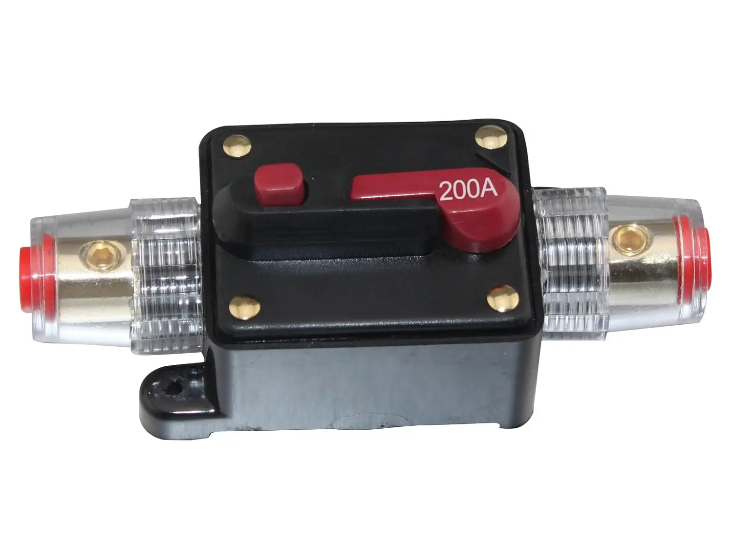 200A Car Audio Inline Circuit Breaker Fuse Holder for 12-48V Protection for 4Ga 8Ga Power Cable CB-04-200A
