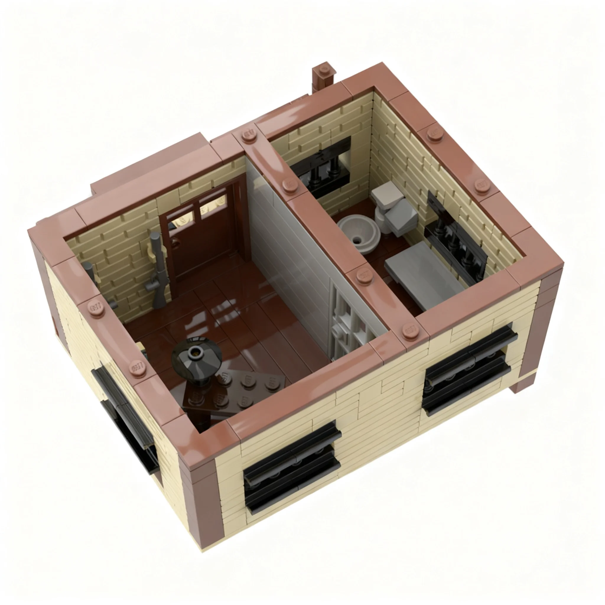 367pcs MOC Small Western Sheriff Station Model Building Blocks Christmas Gift Toy 3D Birthday Collection Education DIY Assemble