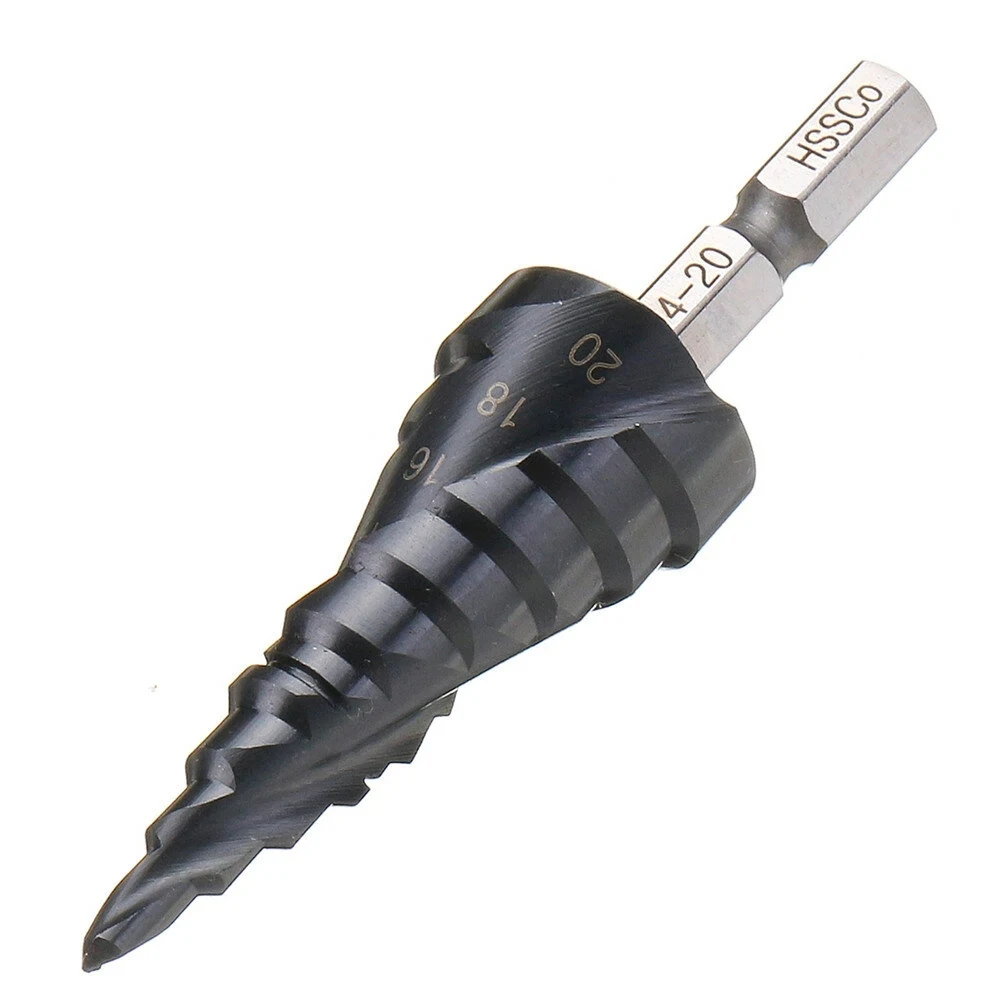 HRC89 M35 Cobalt TiAlN Coated Step Drill Bit 3-12/4-12/4-20mm 1/4 Inch Hex Shank Metal Drilling Hole Opener For Stainless Steel