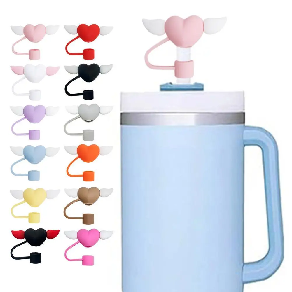 Love Wings Straw Covers Cap Toppers For Stanley 30/40 Oz Tumbler Cups Reusable Silicone Cute Straw Tips Lids Protectors