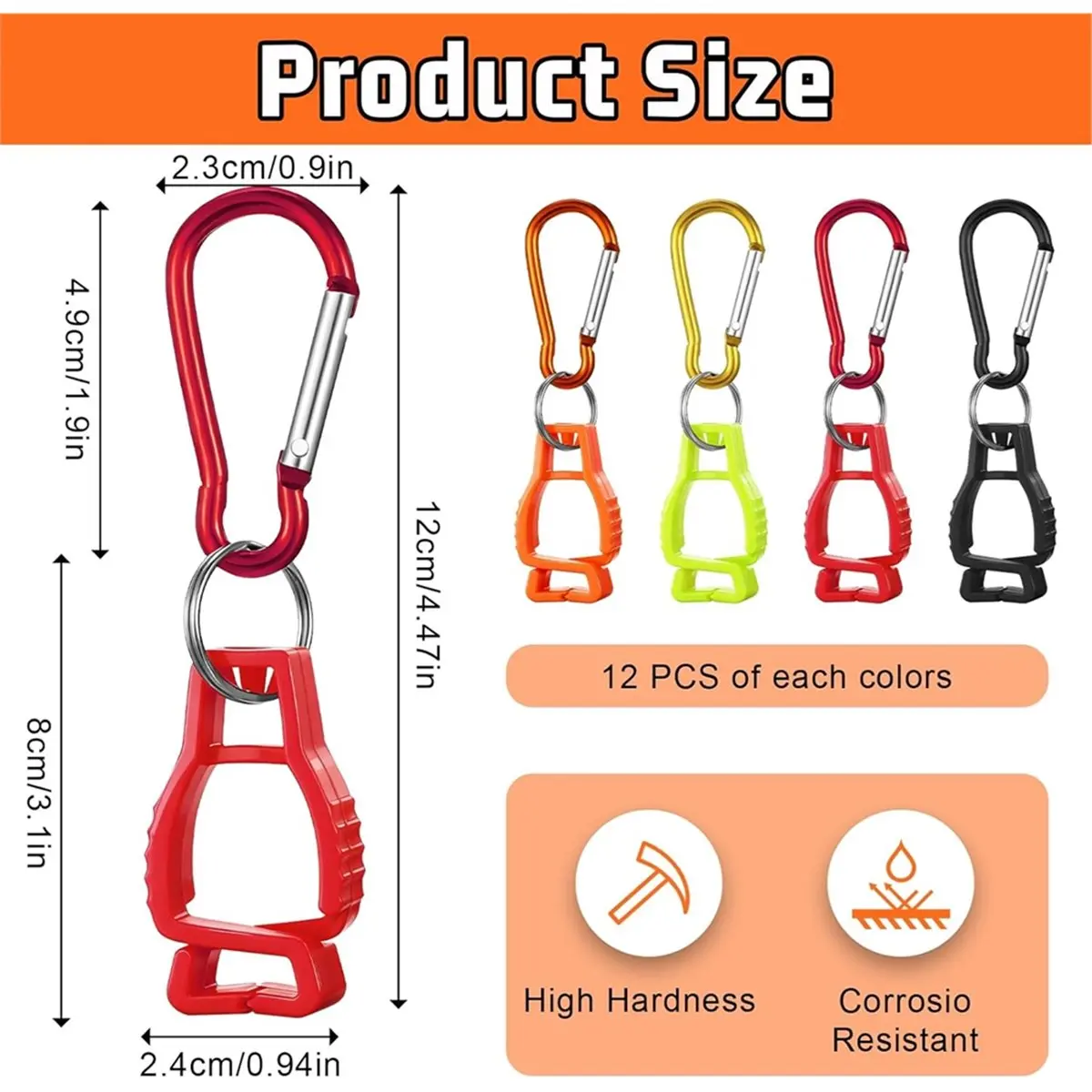 STOCK-48 Pcs Glove Clips for Work Glove Holders, Work Safety Clip Glovee for Belt Loop Guard Worker Construction