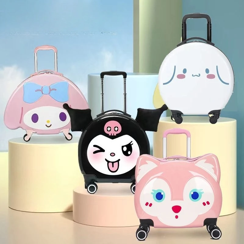 

MINISO SANRIO Kuromi Cinnamoroll My Melody Kawaii аниме мультфильм чемодан дорожный чемодан универсальная колесная тележка студенческая сладость