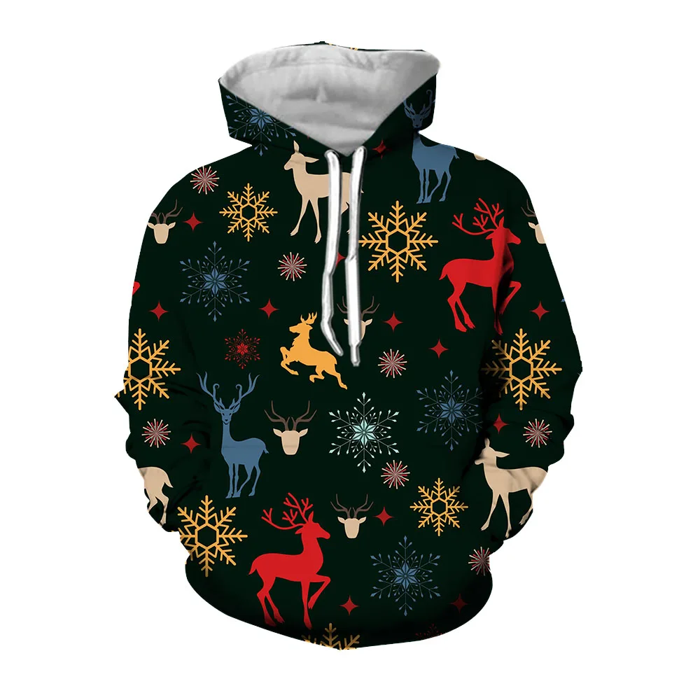 

Jumeast 3D Animal Elk Printed Hoodies For Men Oversized Cartoon Fashion Graphic Hoodie Streetwear YK2 Christmas Festival Clothes