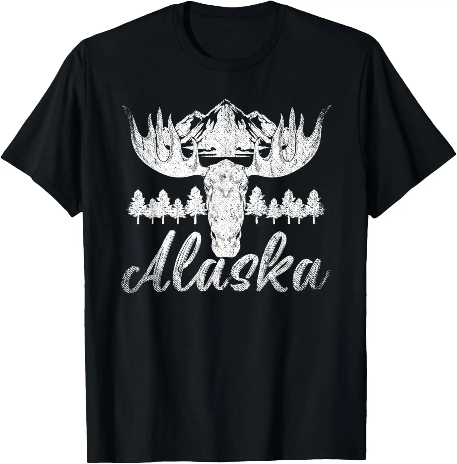 Alaska Moose Mountain Hiking Landscape Forest Trees Alaska T-Shirt