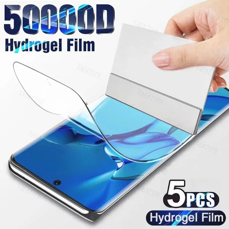 5PCS Full Cover Hydrogel Film for Huawei Mate 60 50 40 30 20 P50 P40 P30 P60 Honor 90 80 50 60 70 Magic 5 4 Pro Screen Protector