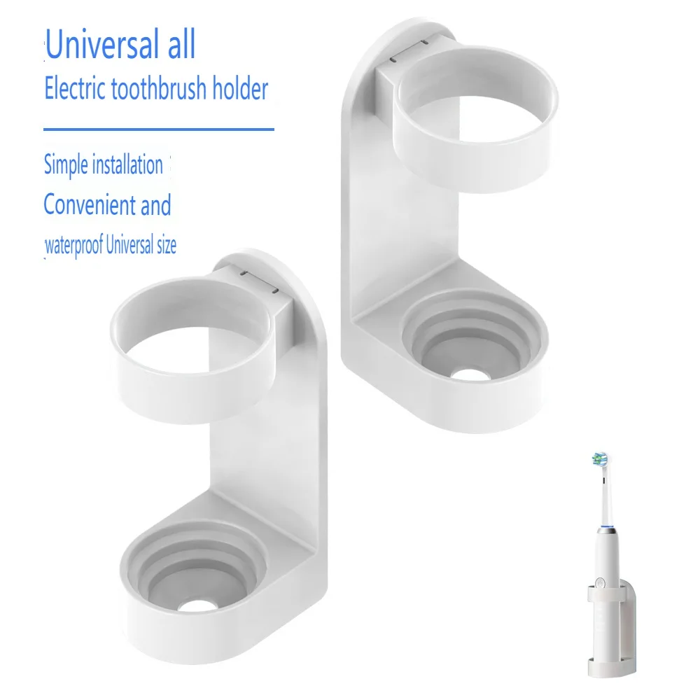 1 Pc Wall Mounted Electric Toothbrush Holder for Bathroom Organizer Adhesive Toothbrush Base Rack to Saving Space & Keep Drying