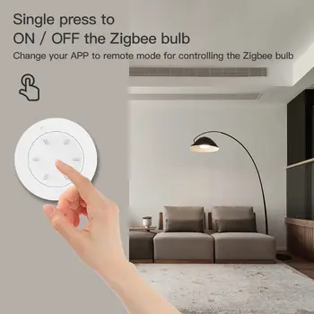 Tuya ZigBee Inteligentní knoflíkový přepínač Bezdrátový přepínač scén Tlačítko Dálkový stmívač Bateriově napájený automatizační scénář Smart Life APP 10 nejlepší prodej Chytrý stmívač zásuvek Zigbee - №9
