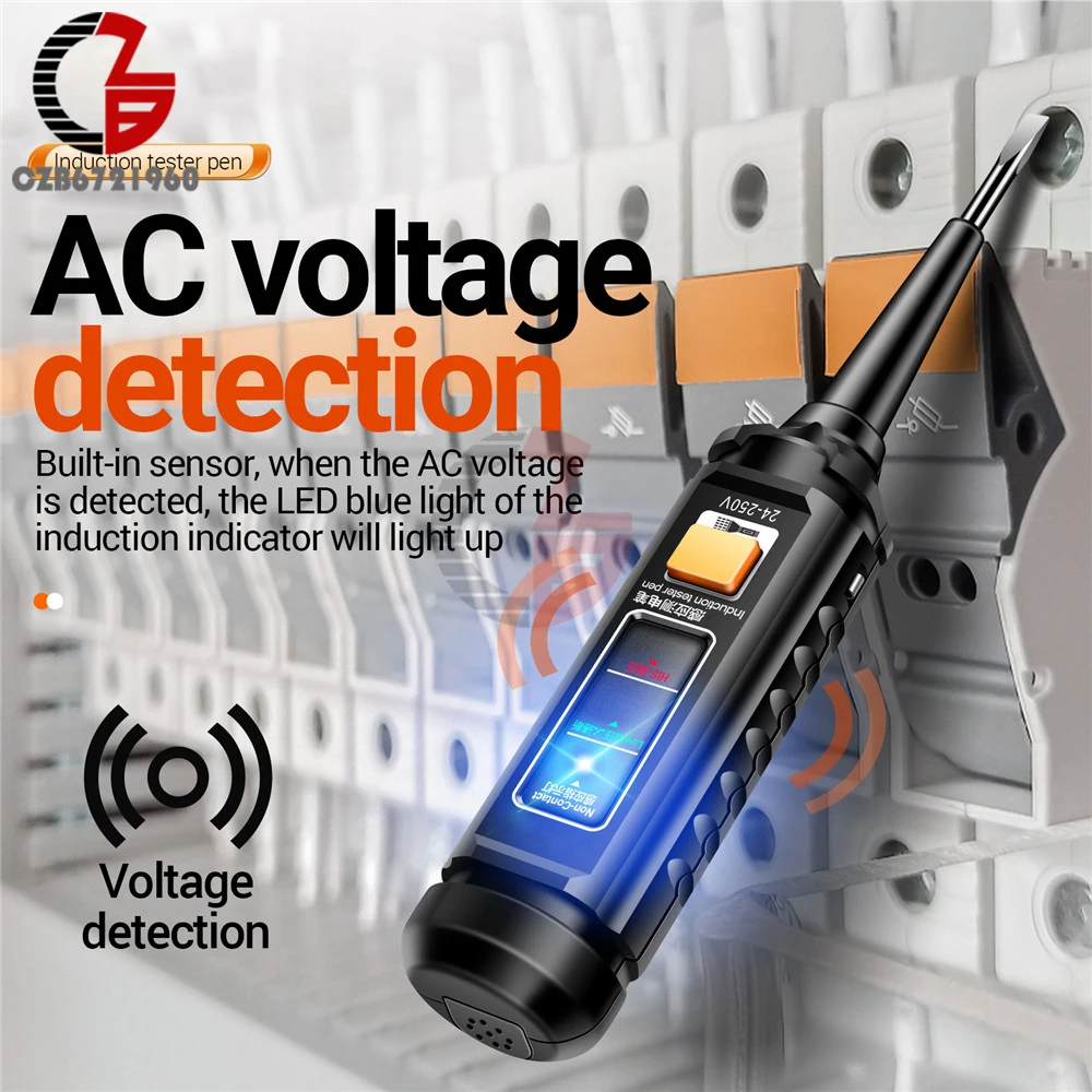 AC24-250V Non-contact Voltage Tester Pen Three Light Sensor Beep Alarm Electrical Screwdriver Test Pencil Voltage Meter Tester