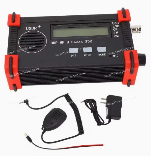 USDR HF Transceiver 8-Band All Mode SDR QRP Portable with Handheld Microphone for Ham Radio