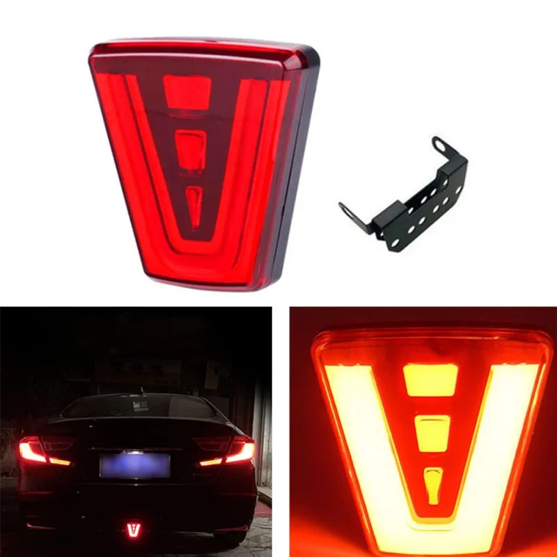 

LED F1 V Style Brake Lights Universal Car Rear Driving Fog Pilot Lights Rear Tail Third Brake Lamp for Car SUV