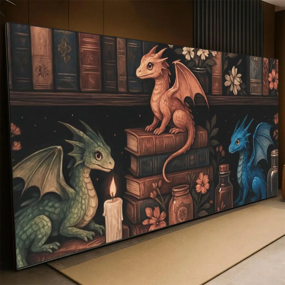 

Fantasy Dragon,Dark Academia,Vintage Book Diamond Painting Kits for Adults New 2026 - Full Diamond Art Big Size DIY Home Decor