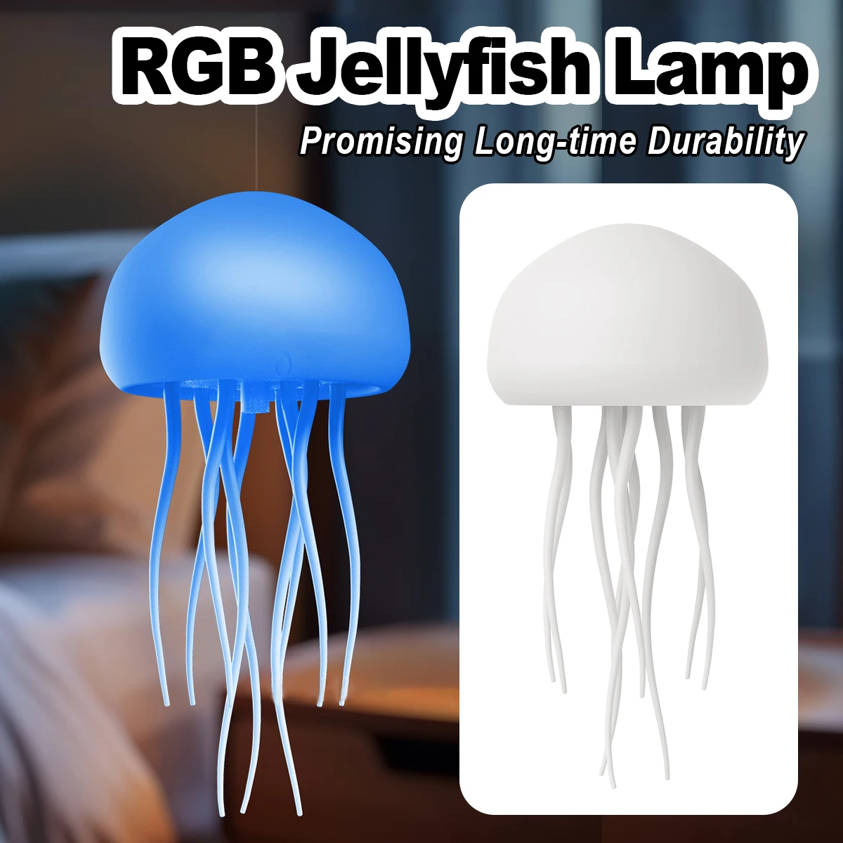 Jellyfish Night Light Cute Room Decor 3d Decoration Hanging Lights Atmosphere Bedroom Cartoon Creative Bedside Artificial Indoor