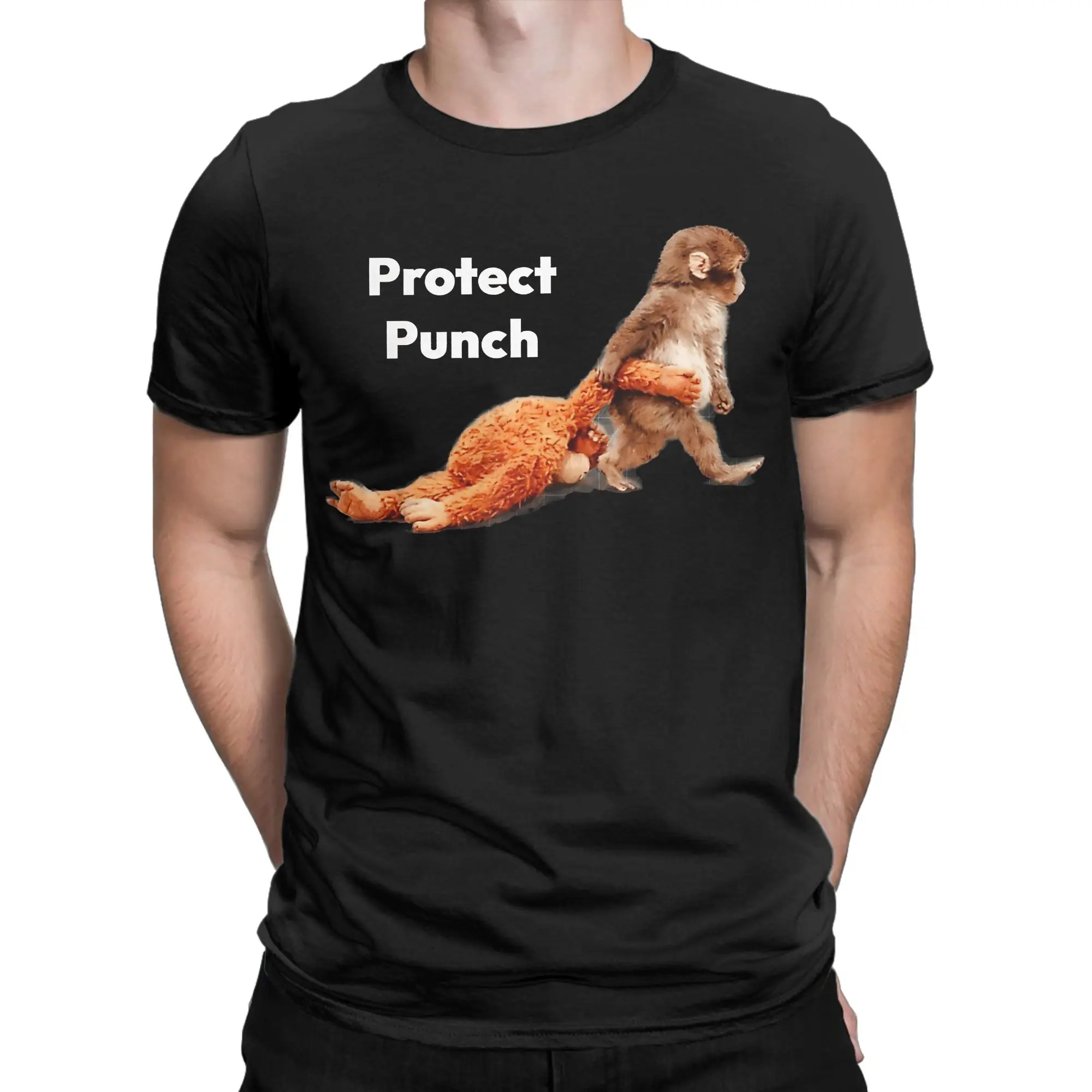 Punch Monkey Animal T Shirts Men Cotton Creative T-Shirt Crewneck  Tees Short Sleeve Clothes Summer