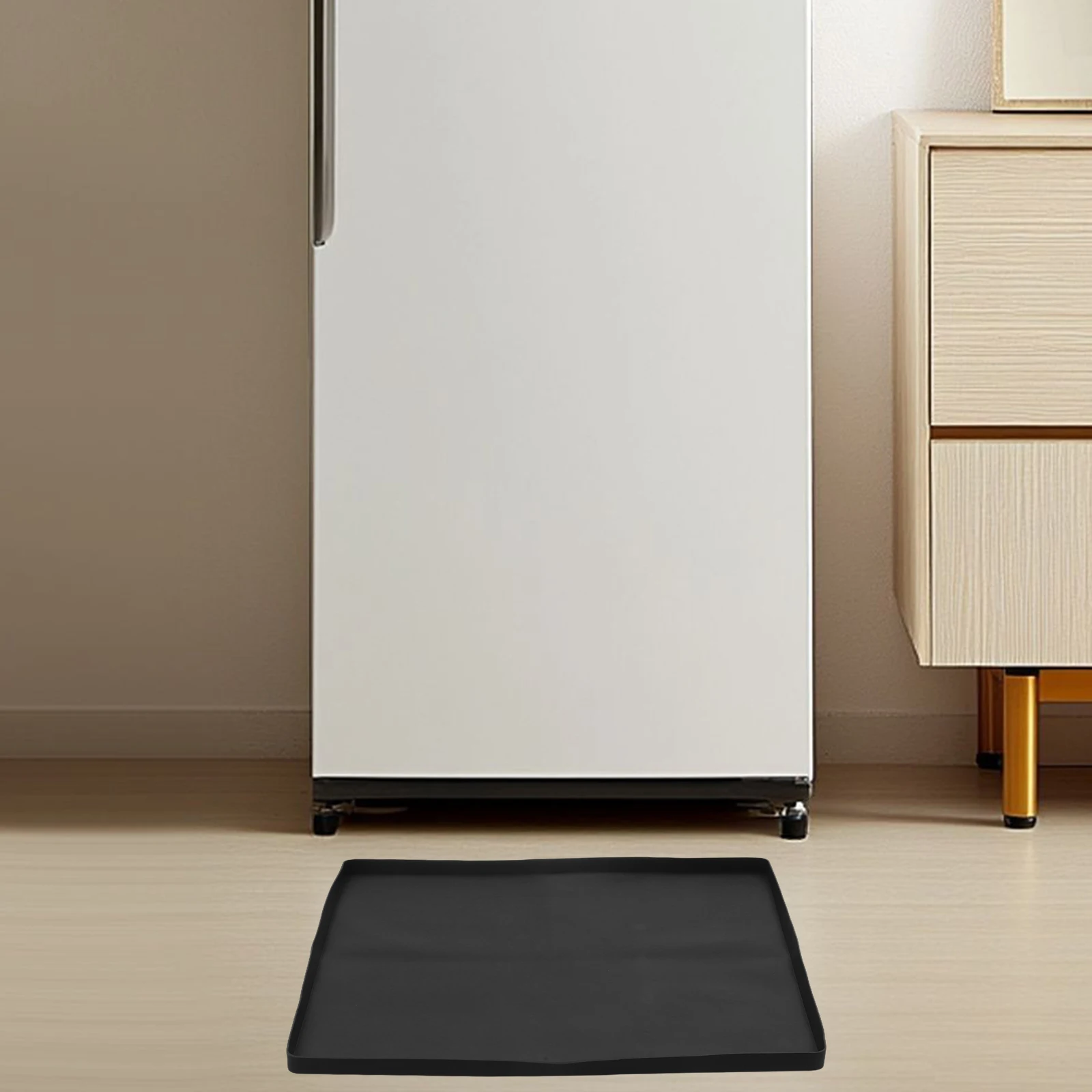 

Premium Silicone Drip Pan Mini Fridge Mat Raised Edge Leak Proof Spill Tray Washing Machine Stabilizer Portable Reusable Mat For