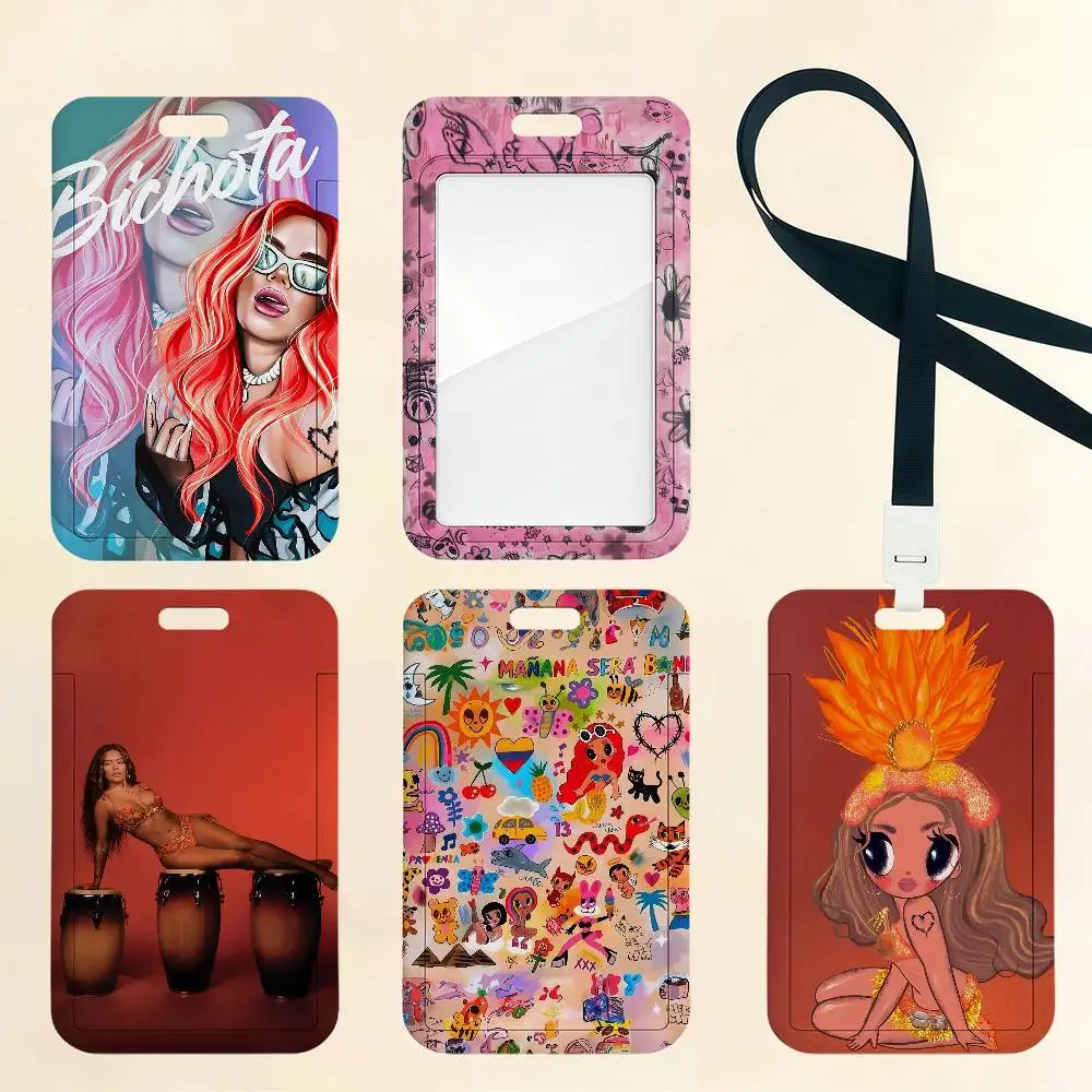 Singer K-Karol G Card Holder Cardcase Bus Subway Work Permit Student Campus Lanyard Neck Straps
