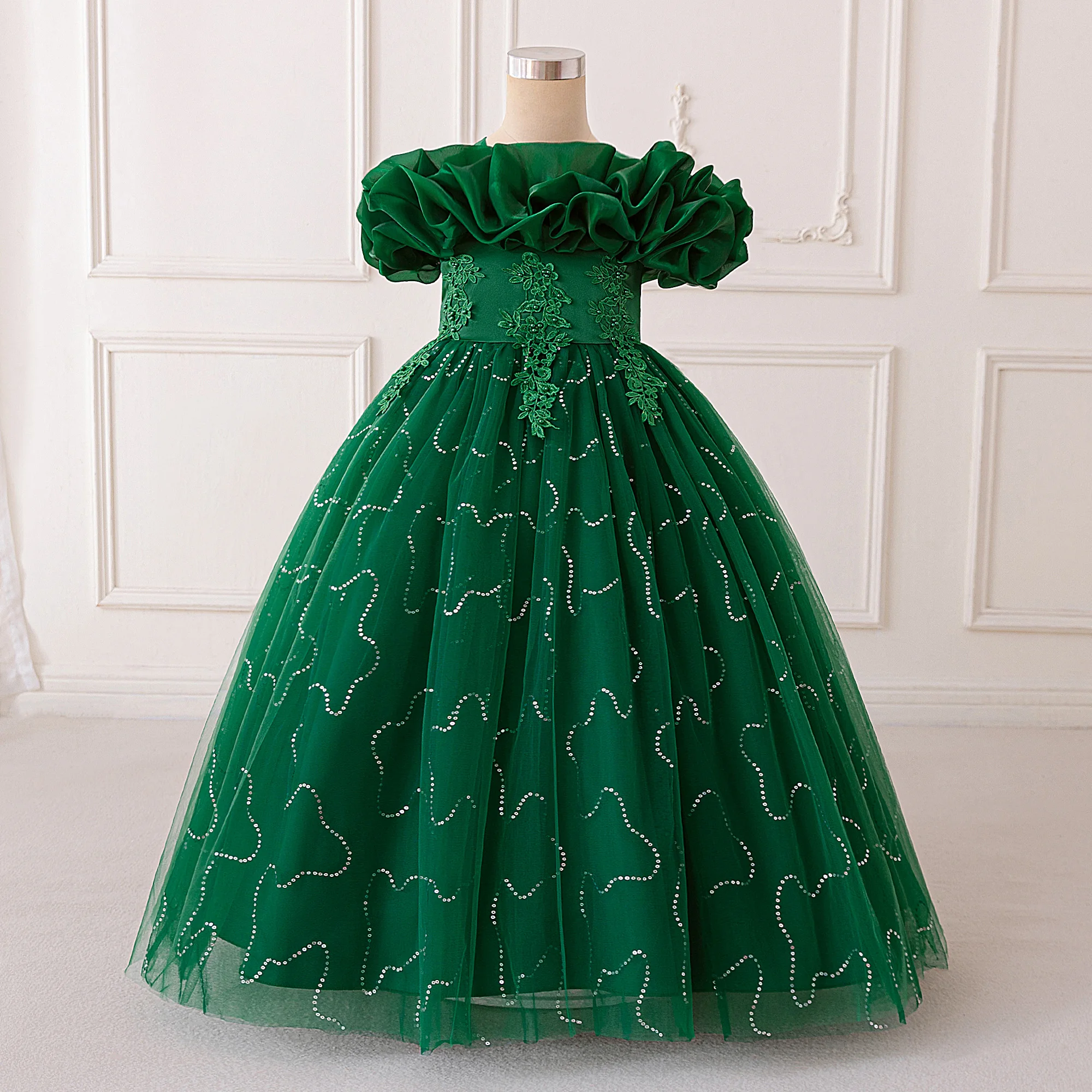 فساتين أنيقة لحفلات وصيفات العروس على شكل زهرة لحفلات الزفاف الرسمية وأعياد الميلاد فستان الأميرة للفتيات من التول لحفلات التخرج وأعياد الميلاد