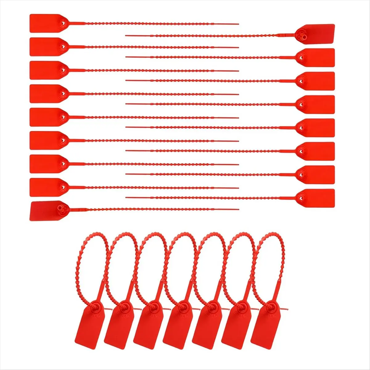 ABNQ 500 Pcs Plastic Tamper Seals Zip Ties for Fire Extinguishers Blank Security Tags Self-Locking Signage Trailer Truck Seal
