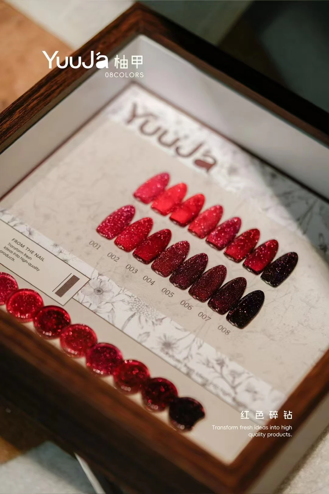 YUUJA คุณภาพสูง 8 สีหักเพชรสีเล็บชุดเล็บ Shop เล็บ Salon 2024 ใหม่ร้อนหมายเลขเล็บชุดขายส่ง