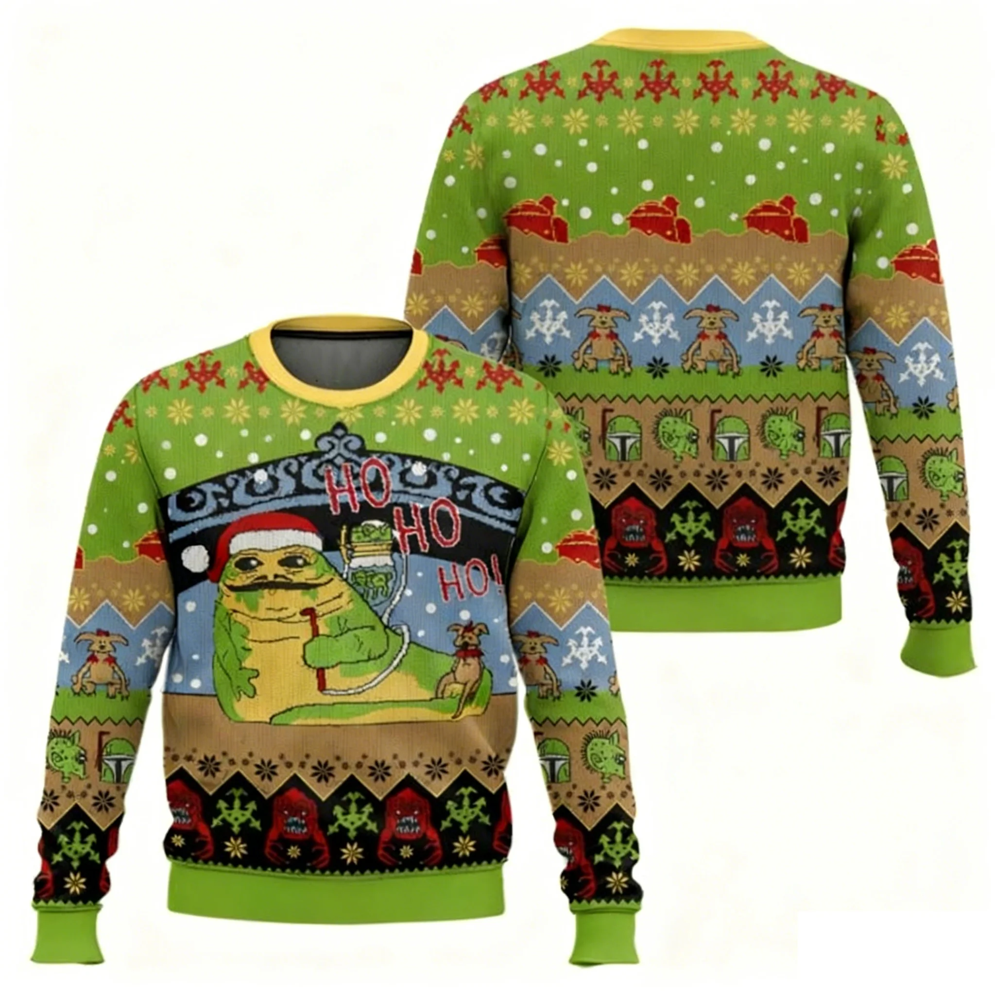 Baby Yoda Brzydki Świąteczny Sweter 2026 Nowa Kreskówka Anime Moda Męska Bluza z Kapturem Wiosna Jesień Damska Bluza