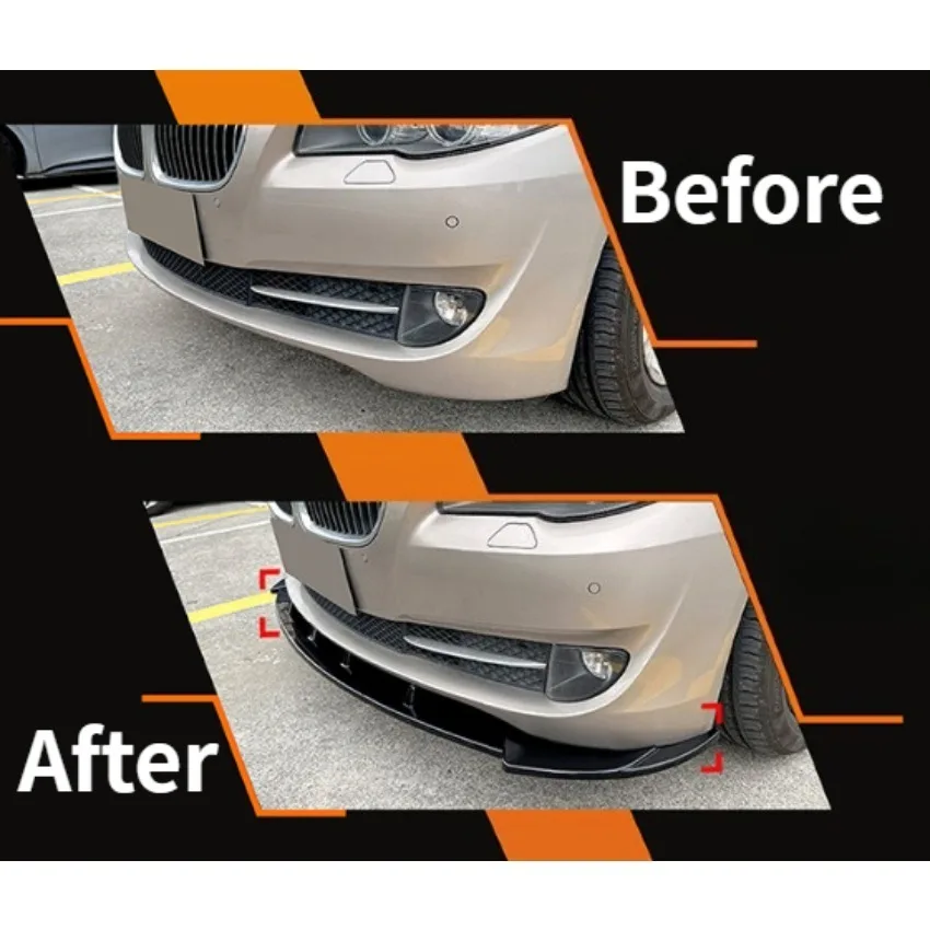 Front Bumper Lip Splitter Spoiler for BMW 5 Series F10 F11 2011 2012-2014 Early Standard Version Body Kit Exterior Modification