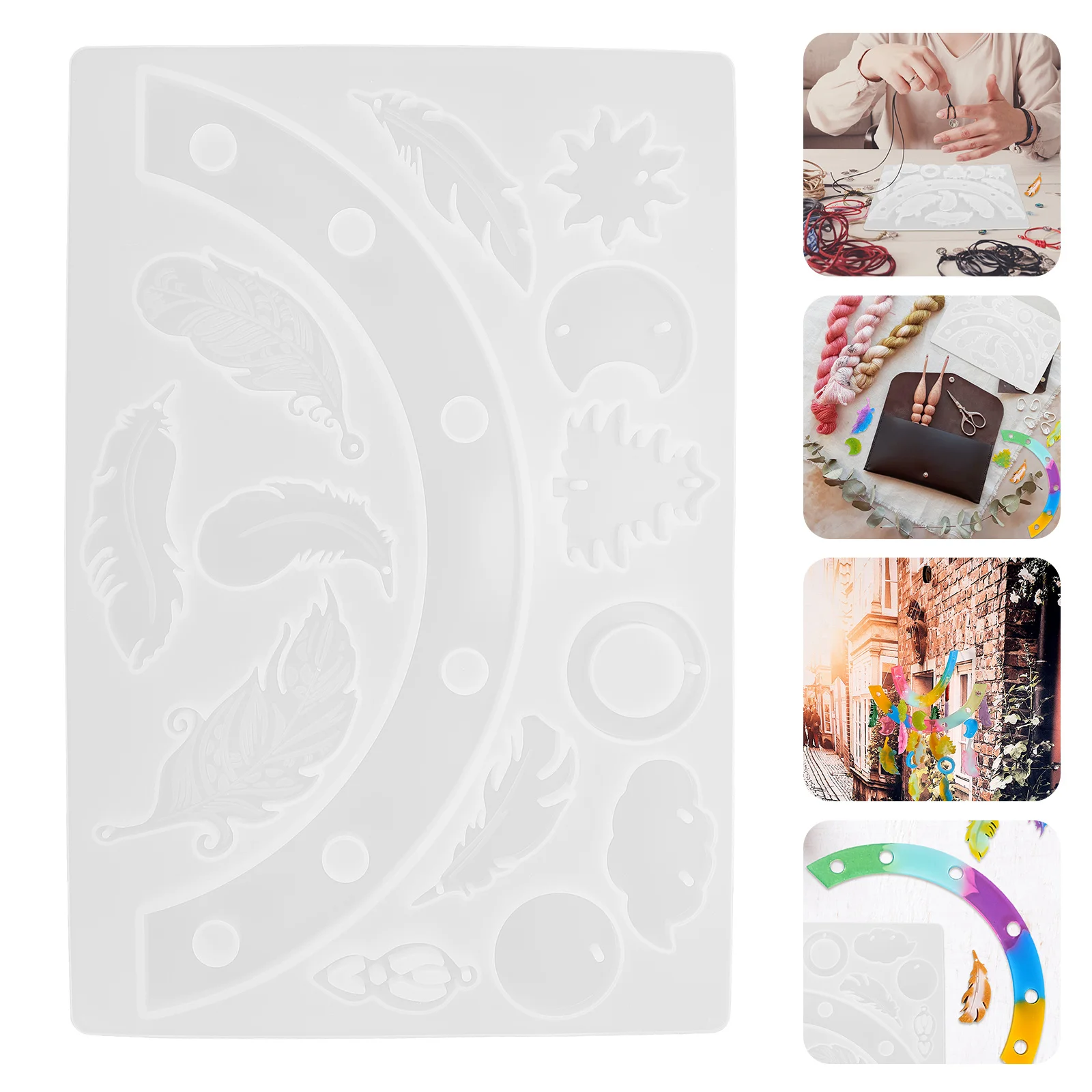 قالب جرس الرياح من السيليكون، لوازم مرنة يمكنك صنعها بنفسك أداة حرفية حرفية لتزيين صب الرياح المصنوعة يدويًا #3