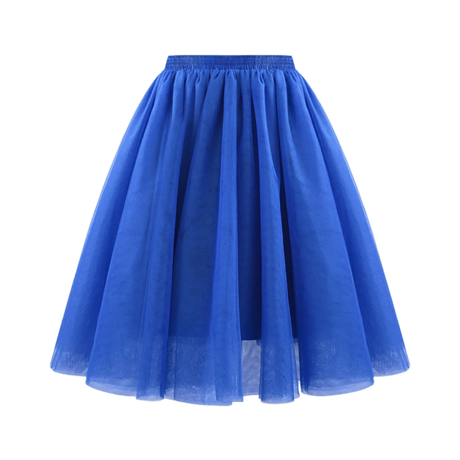 

Tutu Skirt 2024 New High Waist Pleated Mesh Half Body Skirt Women's Skirt Solid Colour Versatile Draped A Line Party Puffy Skirt