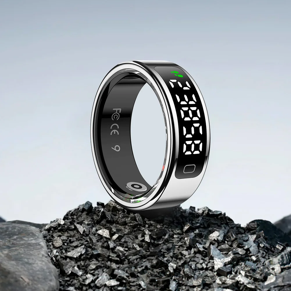 New R11C Smart Ring Display Screen Health Tracker Ring with Heart Rate Blood Oxygen Sleep Monitoring Fitness Tracker Ring 2025