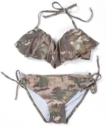 Women Camouflage Underwear Bra and Panties Swim Suit Beach MC