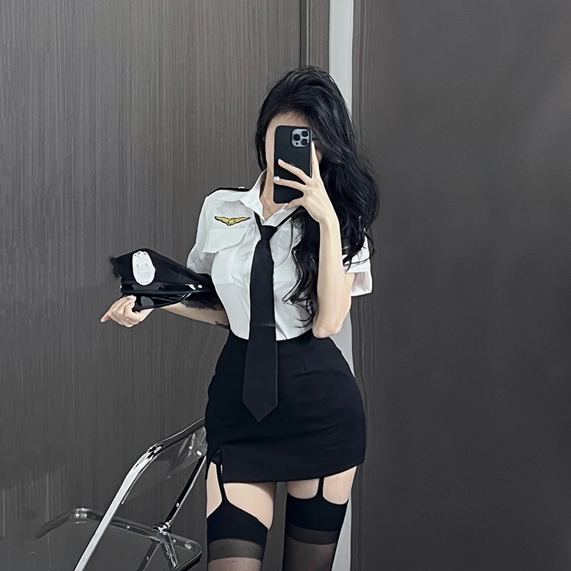 

Хэллоуин Полиция Женщины orm Pure Desire Ночной клуб Бар Сцена Ролевые игры Офицер Стюарда Костюм Женская мода