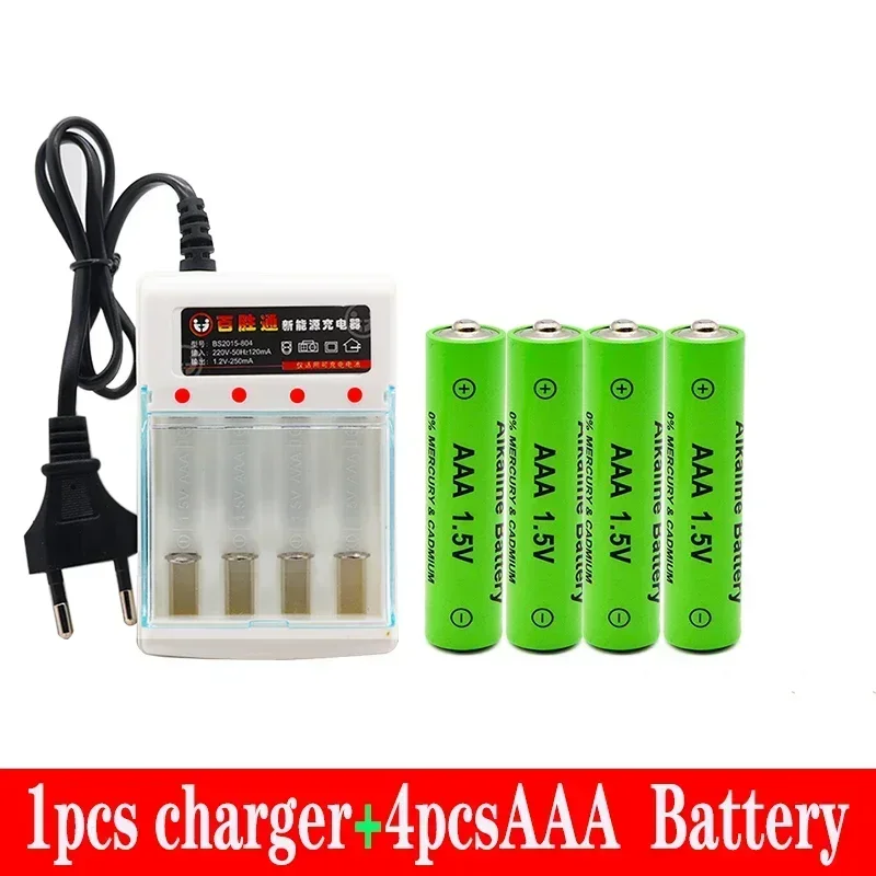 100% New AAA Battery 3000 MAh Rechargeable Battery AAA 1.5 V 3000 MAh Rechargeable New Alcalinas Drummey + Charger