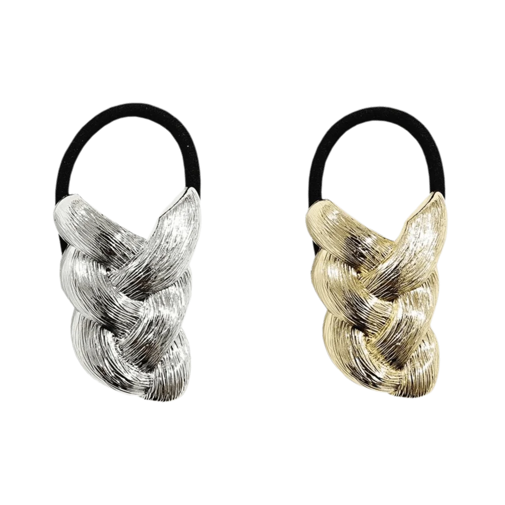 

Unique Elastic Metal Braid Rubber Band Alloy Gold Ponytail Hair Rope Silver Ponytail Hair Tie Hair Scrunchie Women