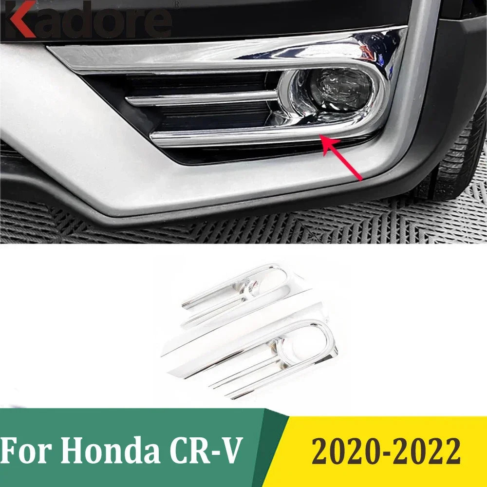 

For Honda CR-V CRV 2020 2021 2022 Chrome Front Foglights Cover Fog Lights Lamp Trim Lamp Sticker Car Accessories