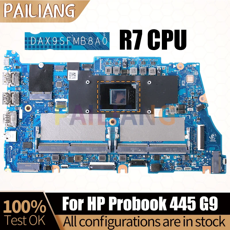 For HP Probook 445 G9 Notebook Mainboard DAX9SFMB8A0 R7 100-000000580 AMD CPU Laptop Motherboard Full Tested