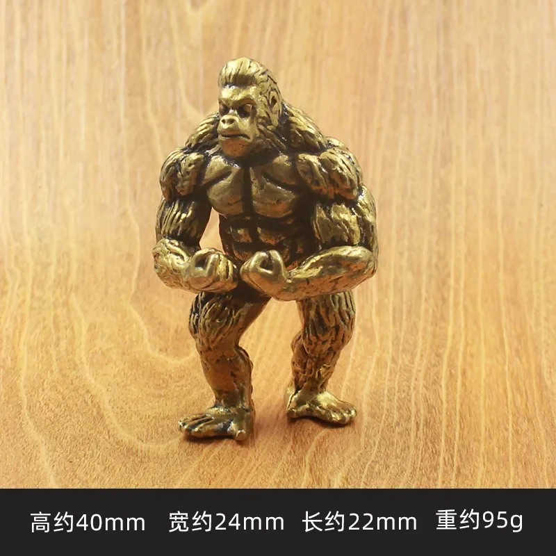 New Brass King Kong Fitness Gorilla Carving Home Decoration Living Room Office Table Decoration Crafts Gift Home Decor