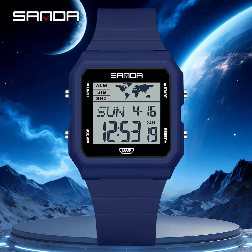 

SANDA 2217 New 2026 Fashion Men's Electronic Watch Waterproof Multi functional Lightweight Sports Digital Watch reloj hombre