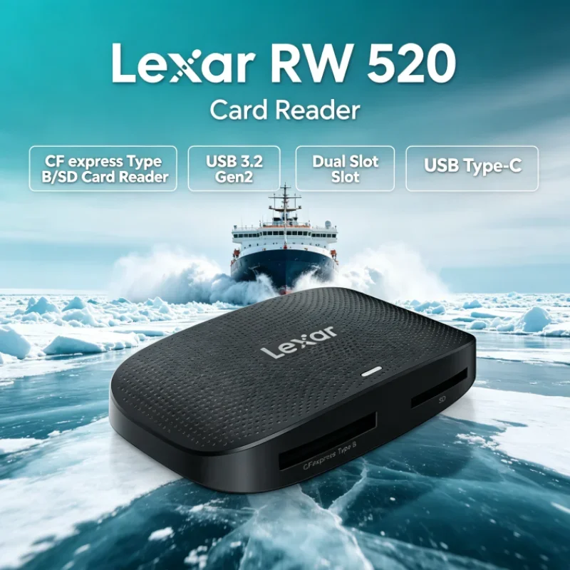 Lexar RW520 Memory Card Reader USB 3.2 Gen 2 CFexpress Type B SD Card Reader High Speed 8K RAW for Camera Data Transfer