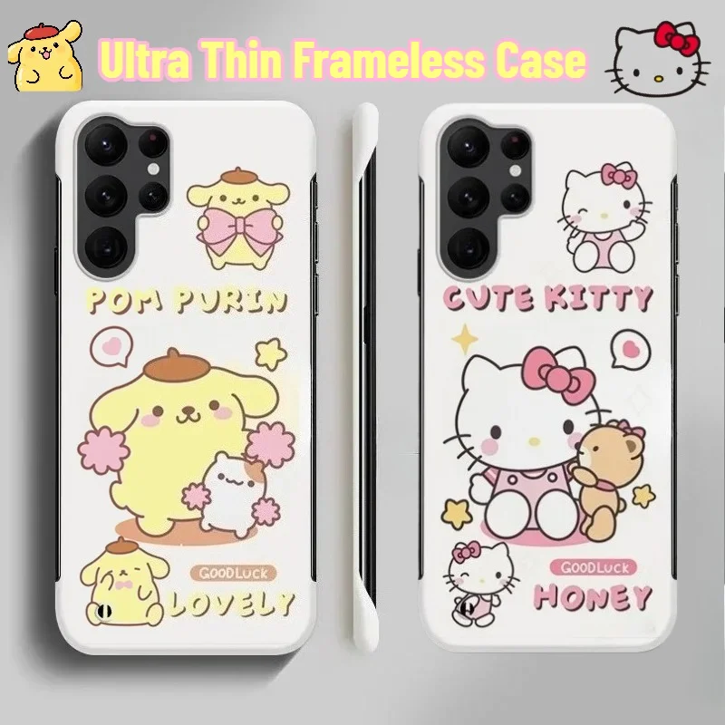 Korean Kawaii Sanrio Ultra Thin Frameless Case For Samsung Galaxy A57 A37 A17 A07 A56 A36 A16/06 S26 Ultra S25 PC Protect Cover