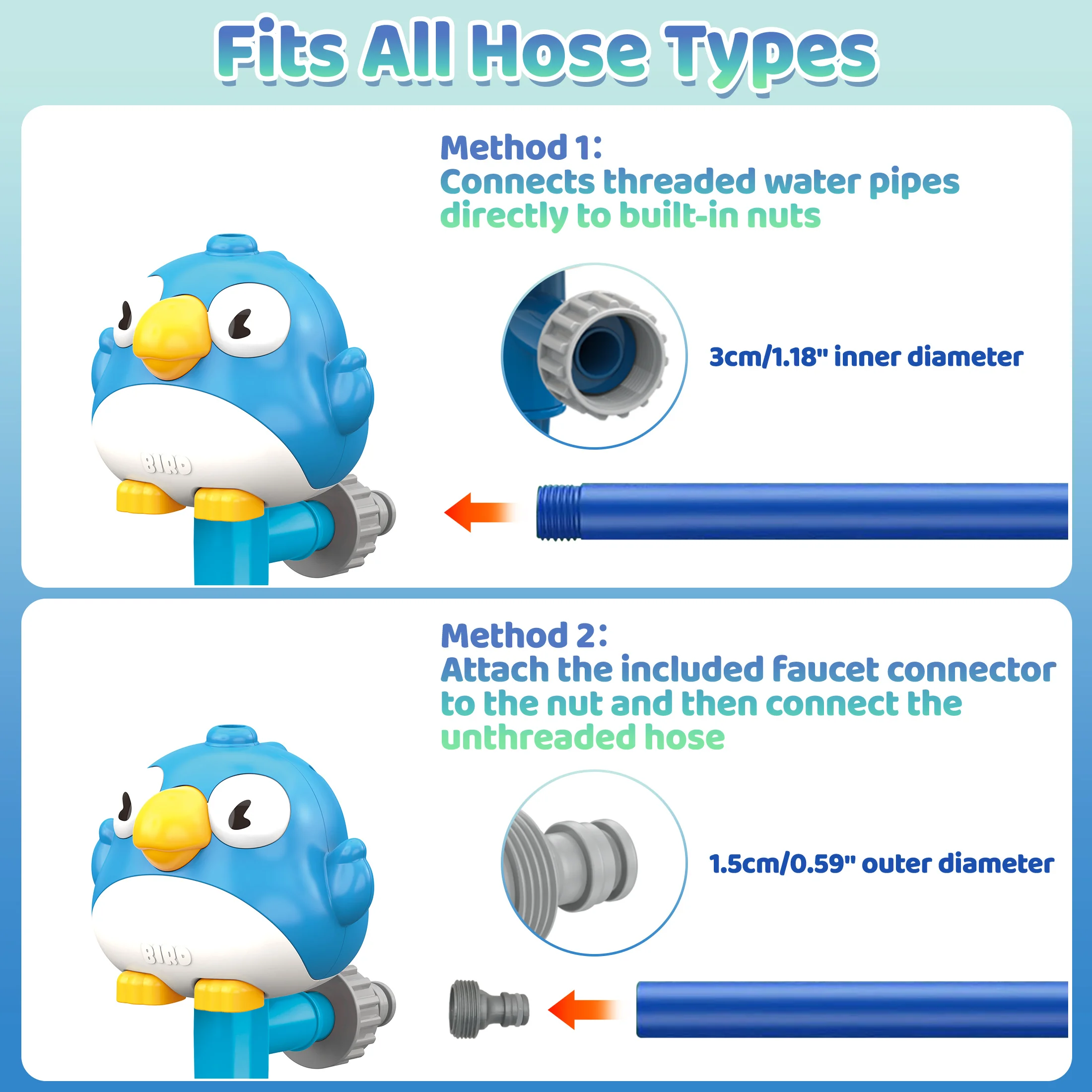 Giocattoli spray d'acqua a forma di uccello-Blu