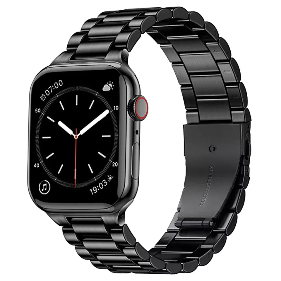 حزام معدني لساعة أبل حزام من الفولاذ المقاوم للصدأ لسلسلة Iwatch 10 9 8 7 Ultra2 38 مللي متر/41/42 مللي متر/44/45 مللي متر/46/49/40 مللي متر حزام أعمال