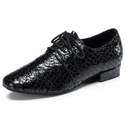 Zapatos de baile modernos de cuero para hombre, zapatos de baile estándar nacional de baile latino