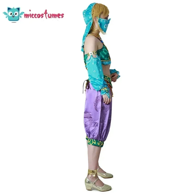 Miccostumes Kobiecy strój Link Kostium Cosplay Fullset dla kobiet Halloween Pustynia Kostium Cosplay