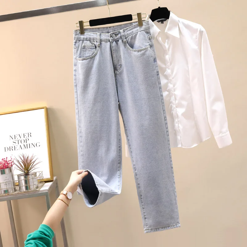 

Мужские джинсы-брюки из денима, свободного кроя, прямые, длиной 9/10, в корейском стиле, повседневные, городская мода, весна-осень