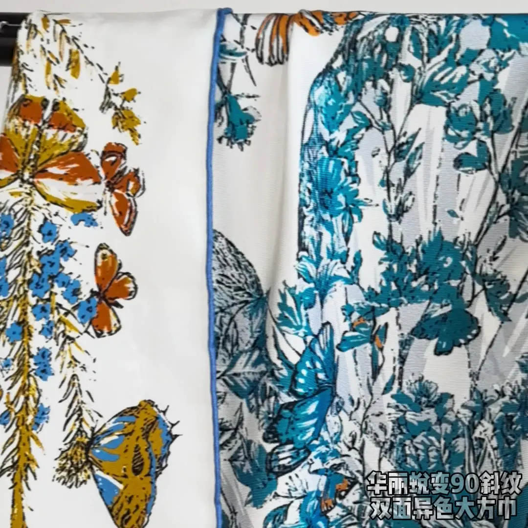 90 سنتيمتر وشاح حريري المرأة ساحة عصابات الحجاب الفاخرة المصممين حك الأوشحة لحقيبة رئيس الرقبة اكسسوارات عيد الميلاد الأم هدية #6